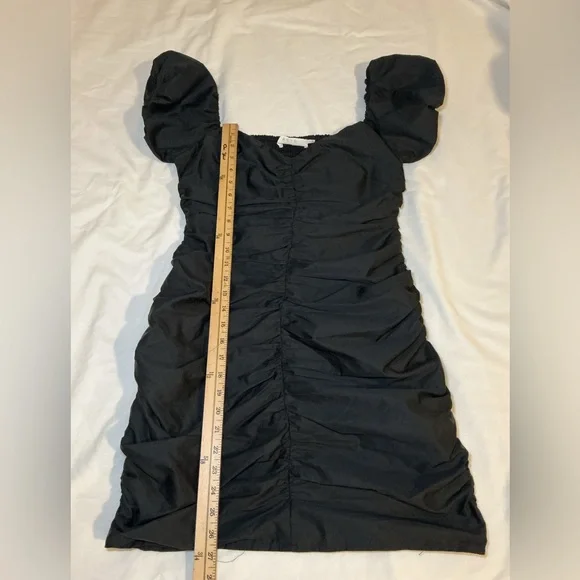 Astr Black Gathered Mini Dress - Picture 5 of 7